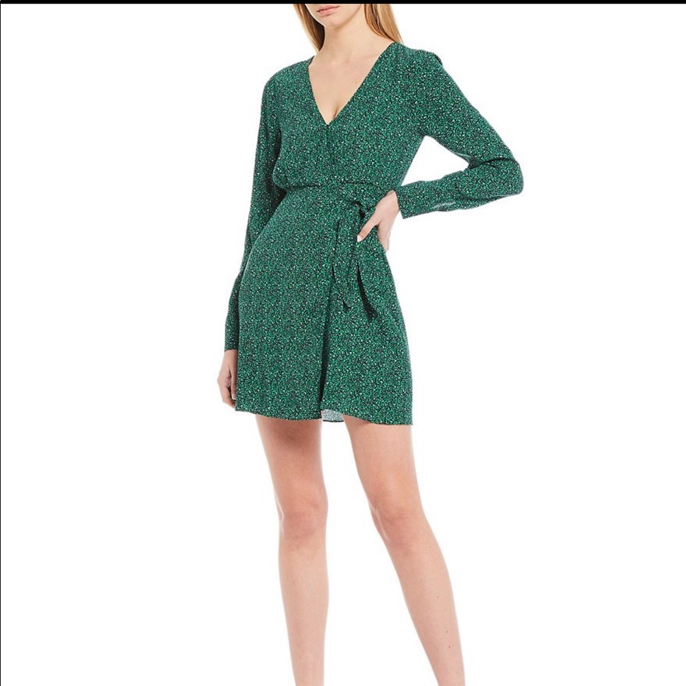 Sanctuary Faux Wrap Leopard Print Mini Dress